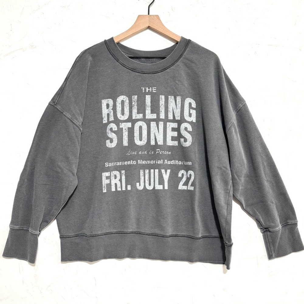 The Rolling Stones Graphic Sweatshirt Vintage Wash Oversized Crewneck XXL